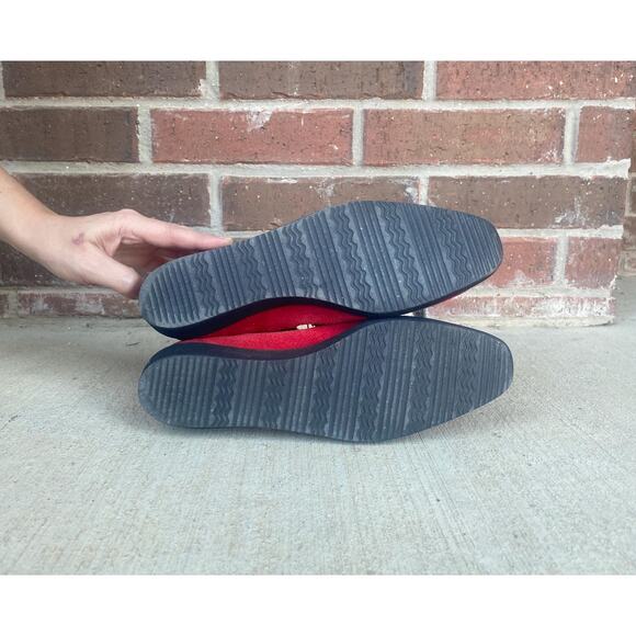 size 9 vintage 90s Red ZIPPERS suede leather PLATFORM CREEPERS ankle boots Italy - Picture 10 of 10